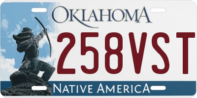 OK license plate 258VST