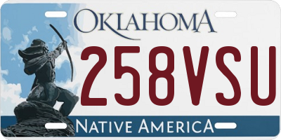 OK license plate 258VSU