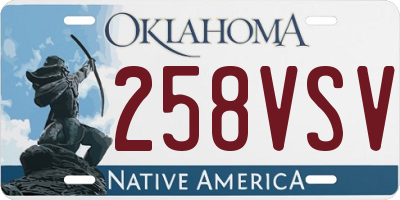 OK license plate 258VSV