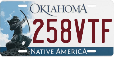OK license plate 258VTF