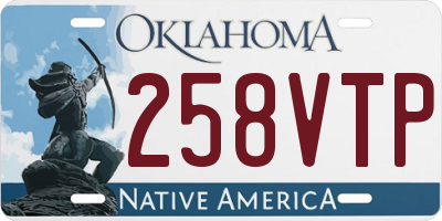 OK license plate 258VTP