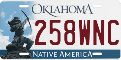 OK license plate 258WNC