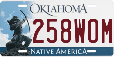 OK license plate 258WOM
