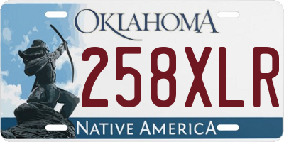 OK license plate 258XLR