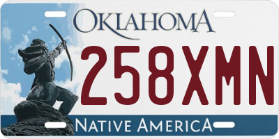 OK license plate 258XMN