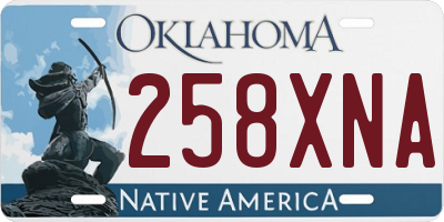 OK license plate 258XNA