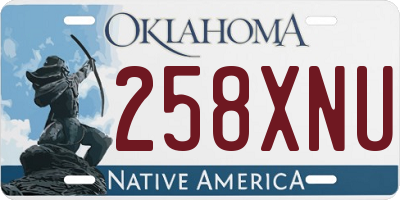 OK license plate 258XNU