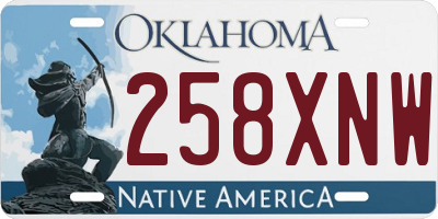 OK license plate 258XNW