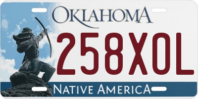 OK license plate 258XOL