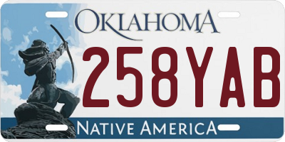 OK license plate 258YAB
