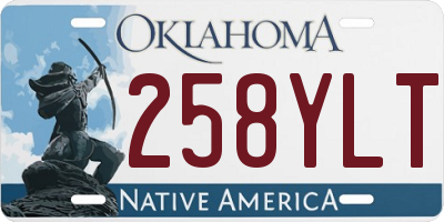 OK license plate 258YLT