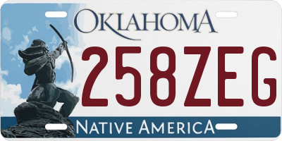 OK license plate 258ZEG