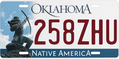 OK license plate 258ZHU