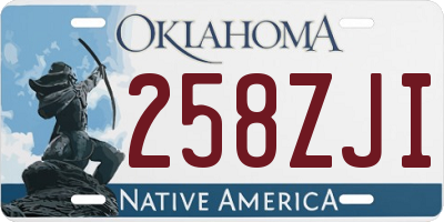 OK license plate 258ZJI