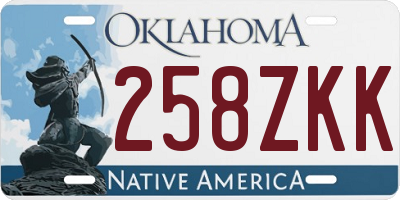 OK license plate 258ZKK