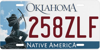 OK license plate 258ZLF