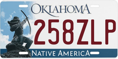 OK license plate 258ZLP