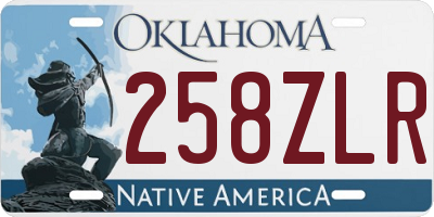 OK license plate 258ZLR
