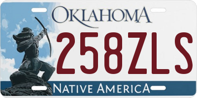 OK license plate 258ZLS