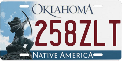 OK license plate 258ZLT