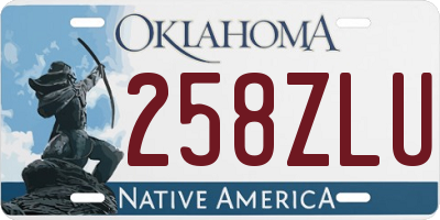 OK license plate 258ZLU