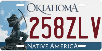 OK license plate 258ZLV
