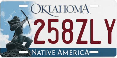 OK license plate 258ZLY