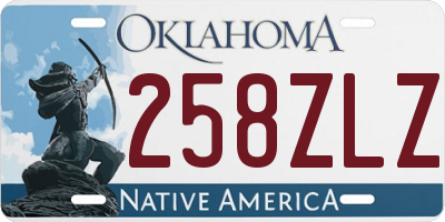 OK license plate 258ZLZ