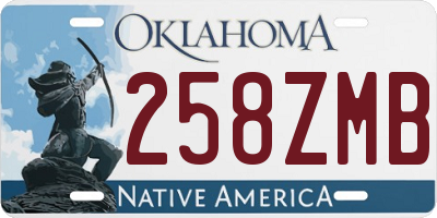 OK license plate 258ZMB