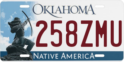 OK license plate 258ZMU
