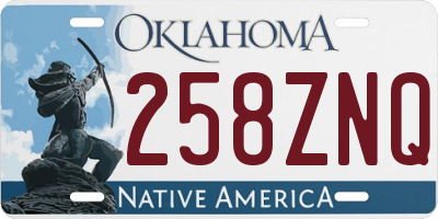 OK license plate 258ZNQ
