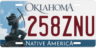 OK license plate 258ZNU