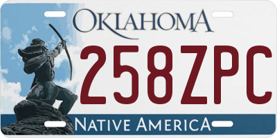 OK license plate 258ZPC