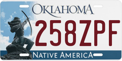 OK license plate 258ZPF