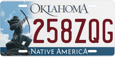 OK license plate 258ZQG