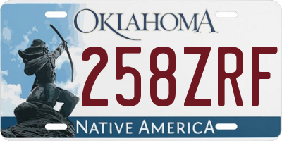 OK license plate 258ZRF