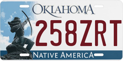 OK license plate 258ZRT