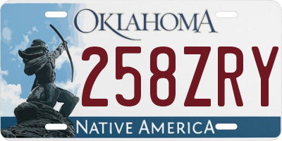 OK license plate 258ZRY