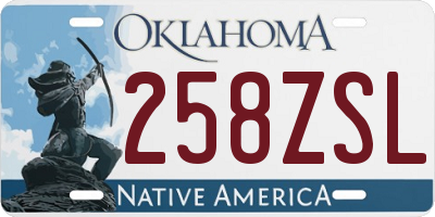 OK license plate 258ZSL