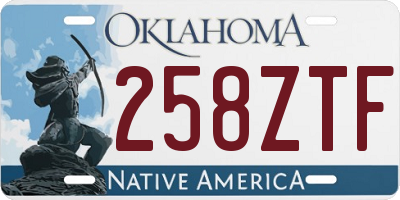 OK license plate 258ZTF