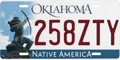 OK license plate 258ZTY