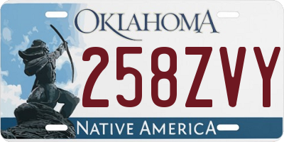 OK license plate 258ZVY