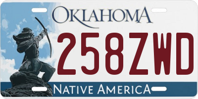 OK license plate 258ZWD