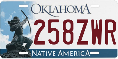 OK license plate 258ZWR