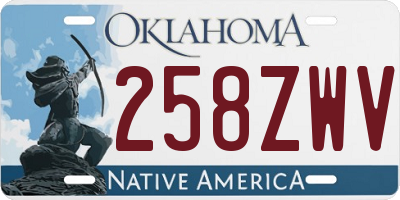 OK license plate 258ZWV