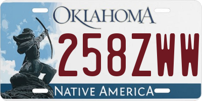 OK license plate 258ZWW