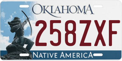 OK license plate 258ZXF