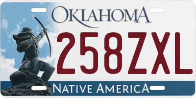 OK license plate 258ZXL