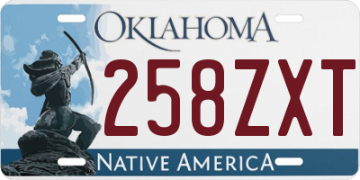 OK license plate 258ZXT