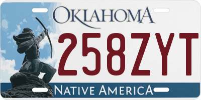 OK license plate 258ZYT